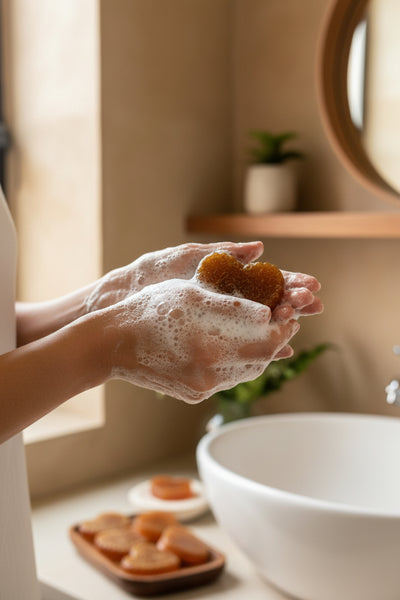 Calming Silk Turmeric + Lemon Peel Jojoba Soap – Gentle Glow & Exfoliation