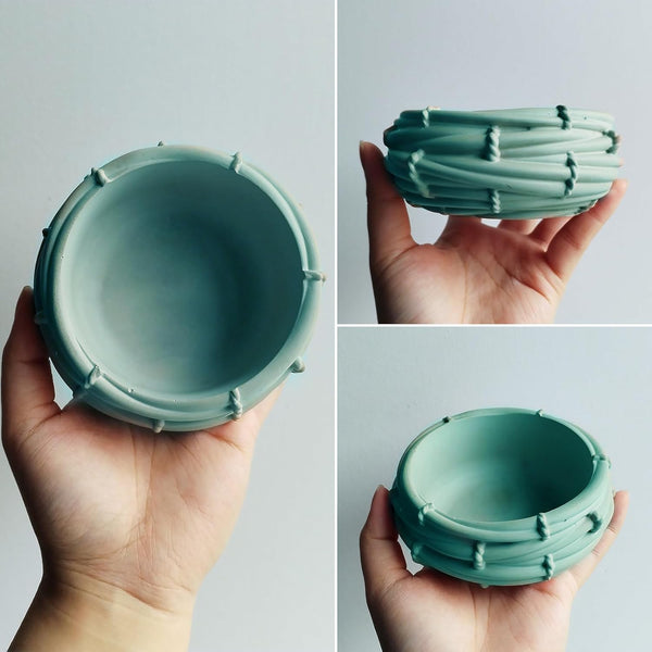 Birdsnest Concrete Bowl | Minimalist Home Decor Vessel - Sabbie Selections