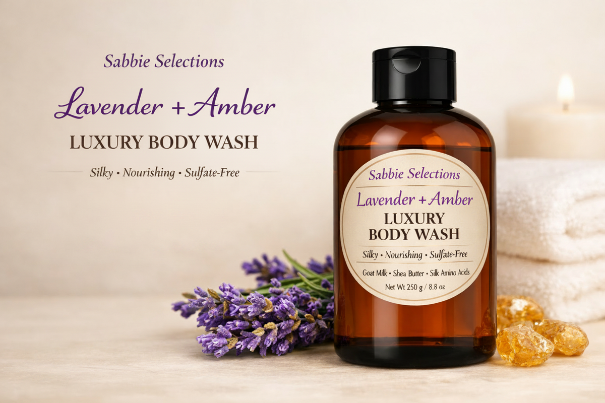 Body Wash - Lavender and Amber  Luxury shower gel with skin loving ingredients